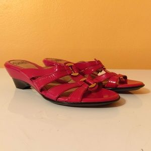 Sofft Red Patent Leather Sandal